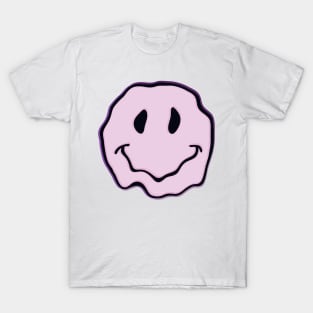 Light purple melting smiley face T-Shirt